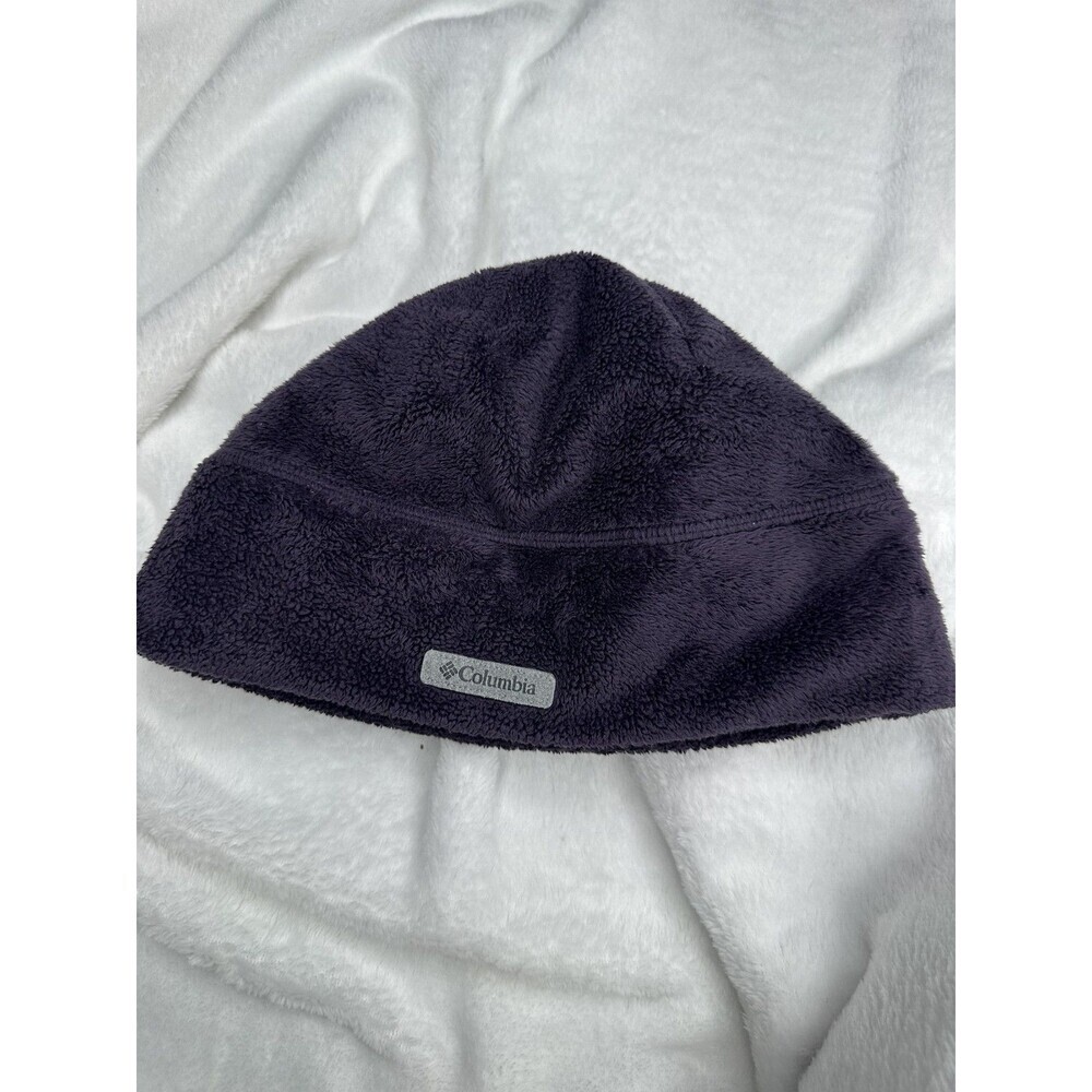 Columbia Hat Beanie Womens L Purple Fleece Omni-Heat Thermal Lined Winter Ski